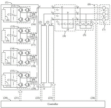 Method for coordinating and controlling power between series-connected micro-grid and micro-sources of series-connected micro-grid