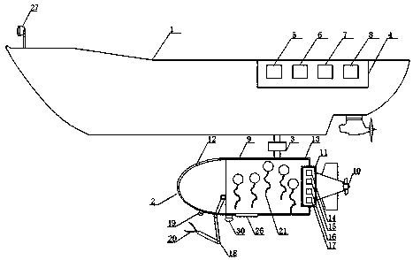 Underwater salvage equipment combined with unmanned ship for operation and working method thereof