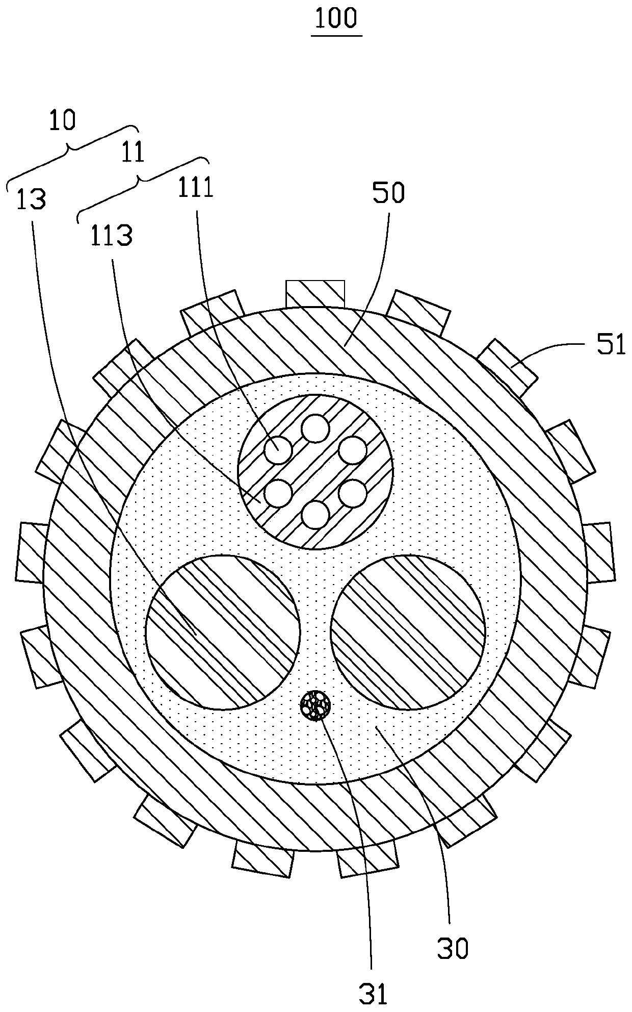 Air-blowing micro-cable and preparation method thereof