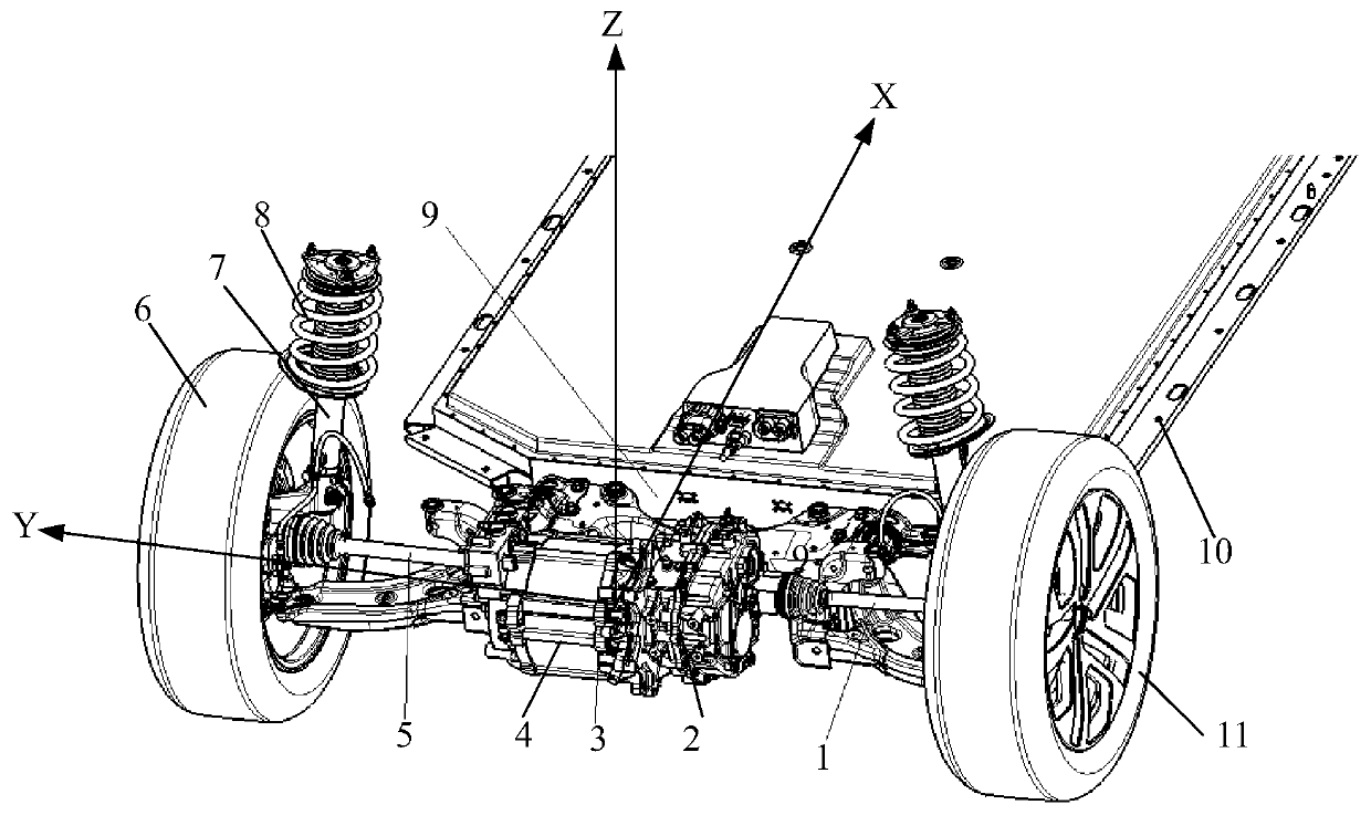 Measuring method for semi-axis included angle