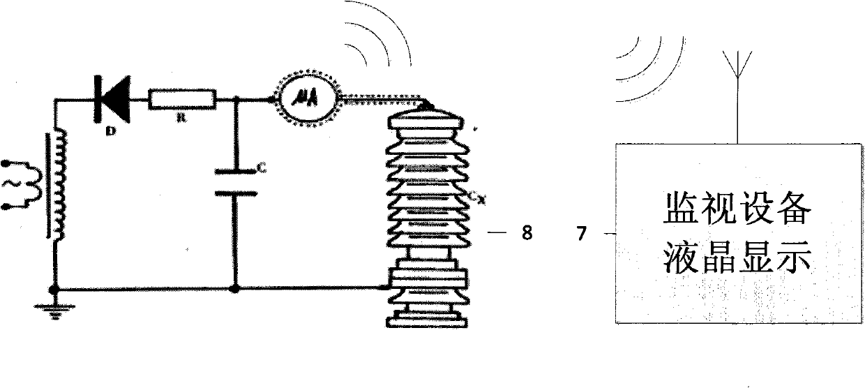 Wireless direct-current high-voltage digital microammeter