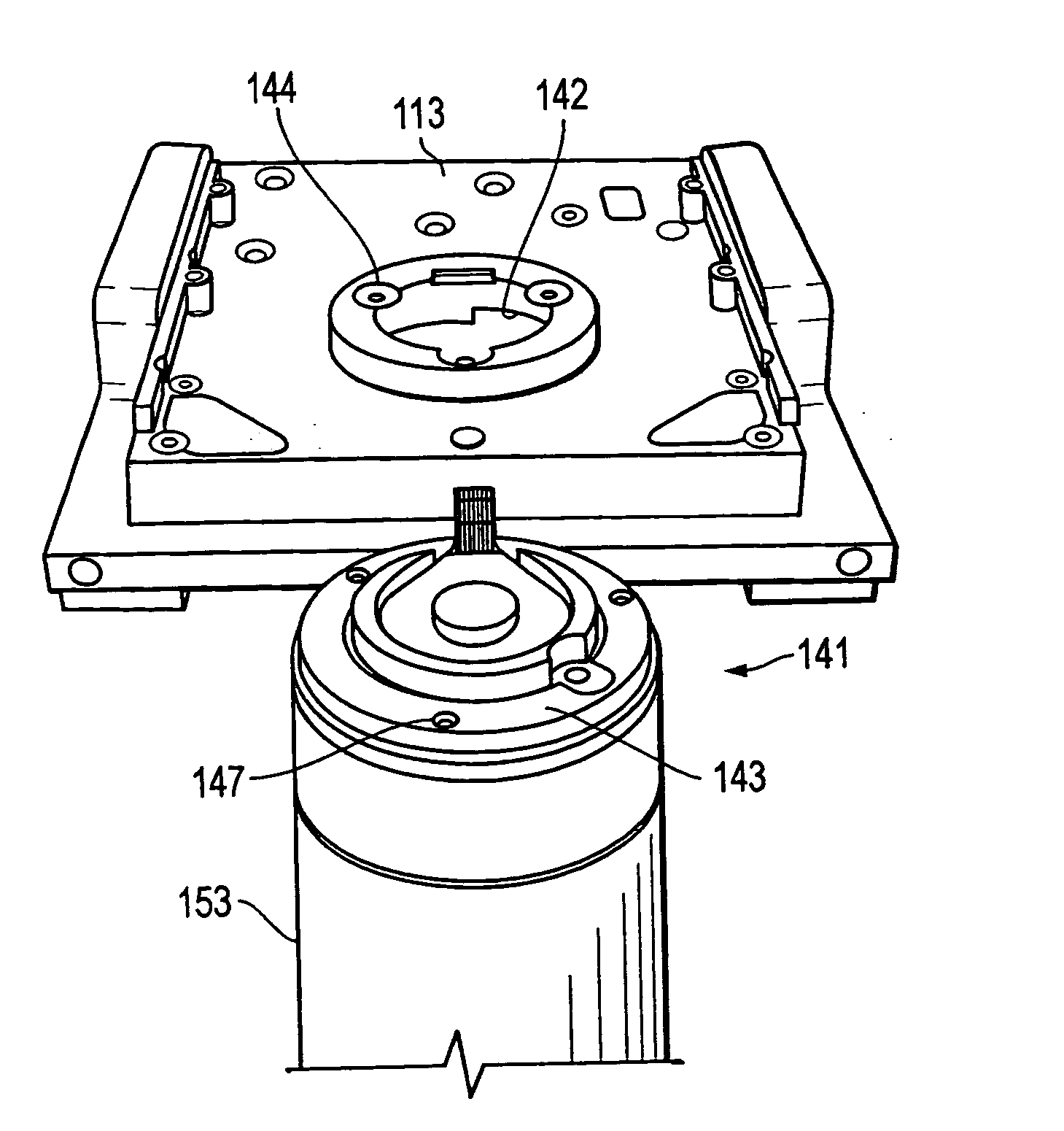 Method of assembling a hard disk drive having a motor bracket tooling hole for inverted motor-to-base merge process