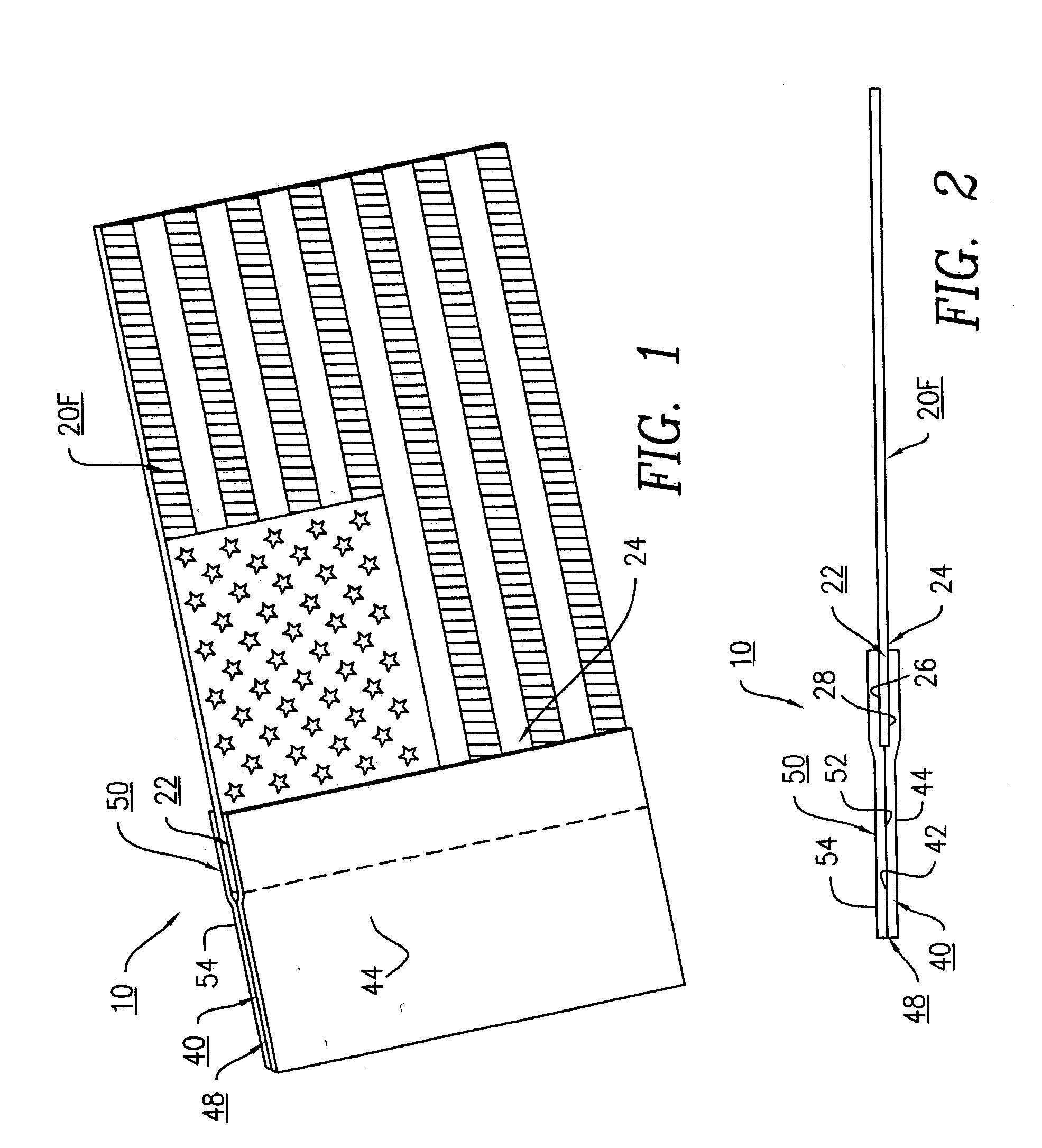 Mounting display device for flags, banners or pennants having magnetic strips thereon for mounting on vehicles and other metal structures