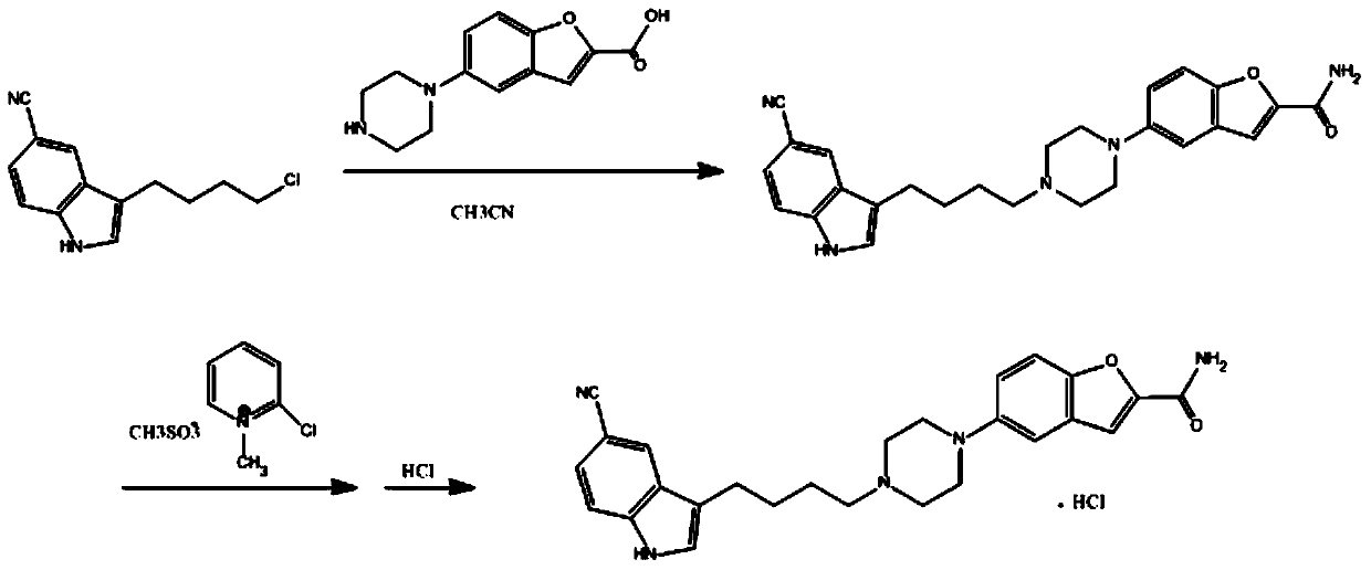 Method for preparing vilazodone intermediate 5-piperazinyl-2-acyl substituted benzofuran