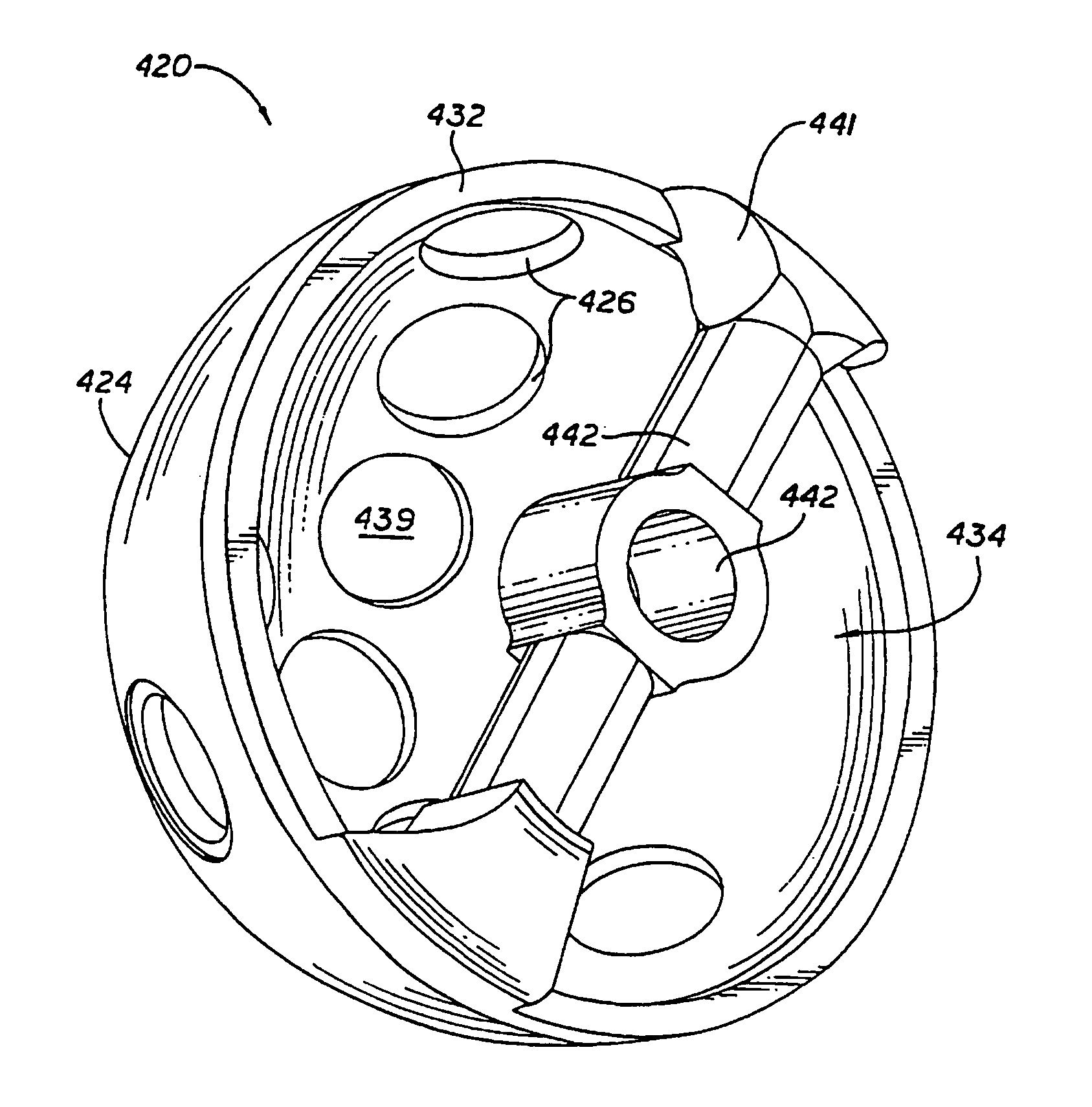 Connector for domed cutting tool