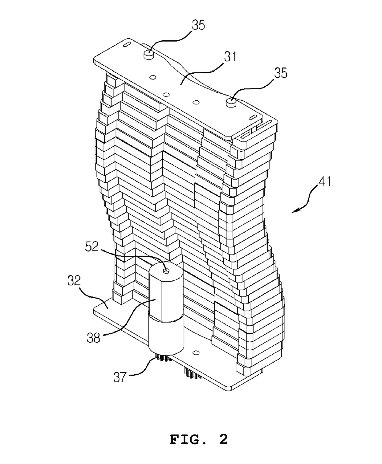 Sequential compression massage device using stacked member