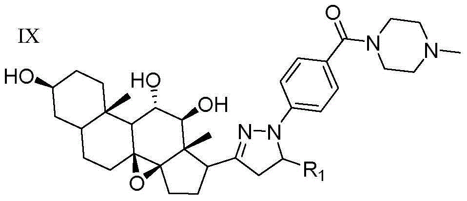 C21 steroid sapogenin derivative of dihydro parazole piperazidine, and preparation method and application thereof