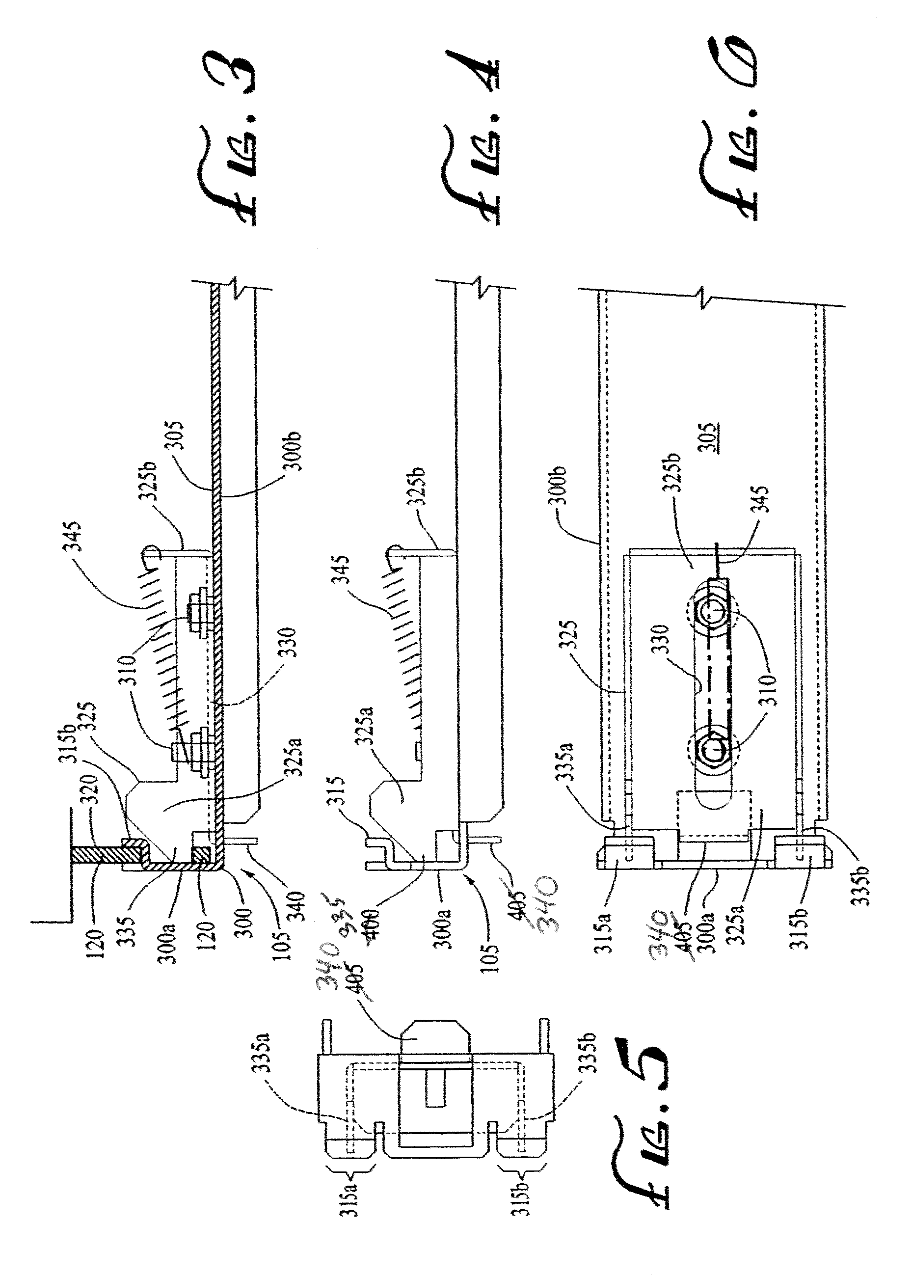 Spring loaded bracket assembly having a tool-less attachment and removal feature