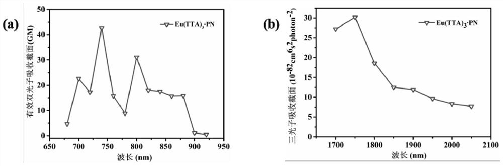 Beta-diketone/bis-amino phenanthroline europium complex as well as synthesis method and application thereof