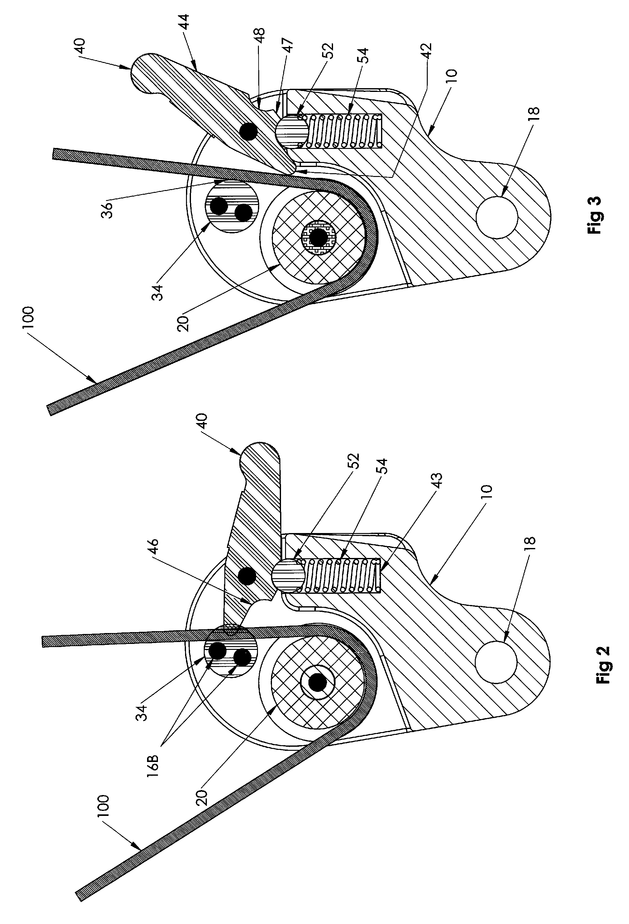 Outrigger line lock positioning device