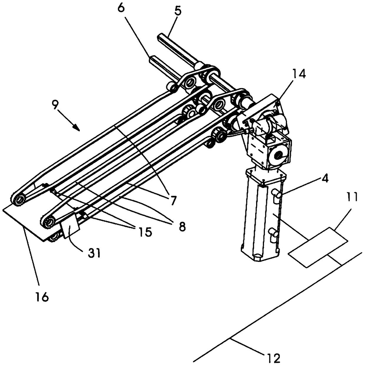 Device for cutting products on three sides