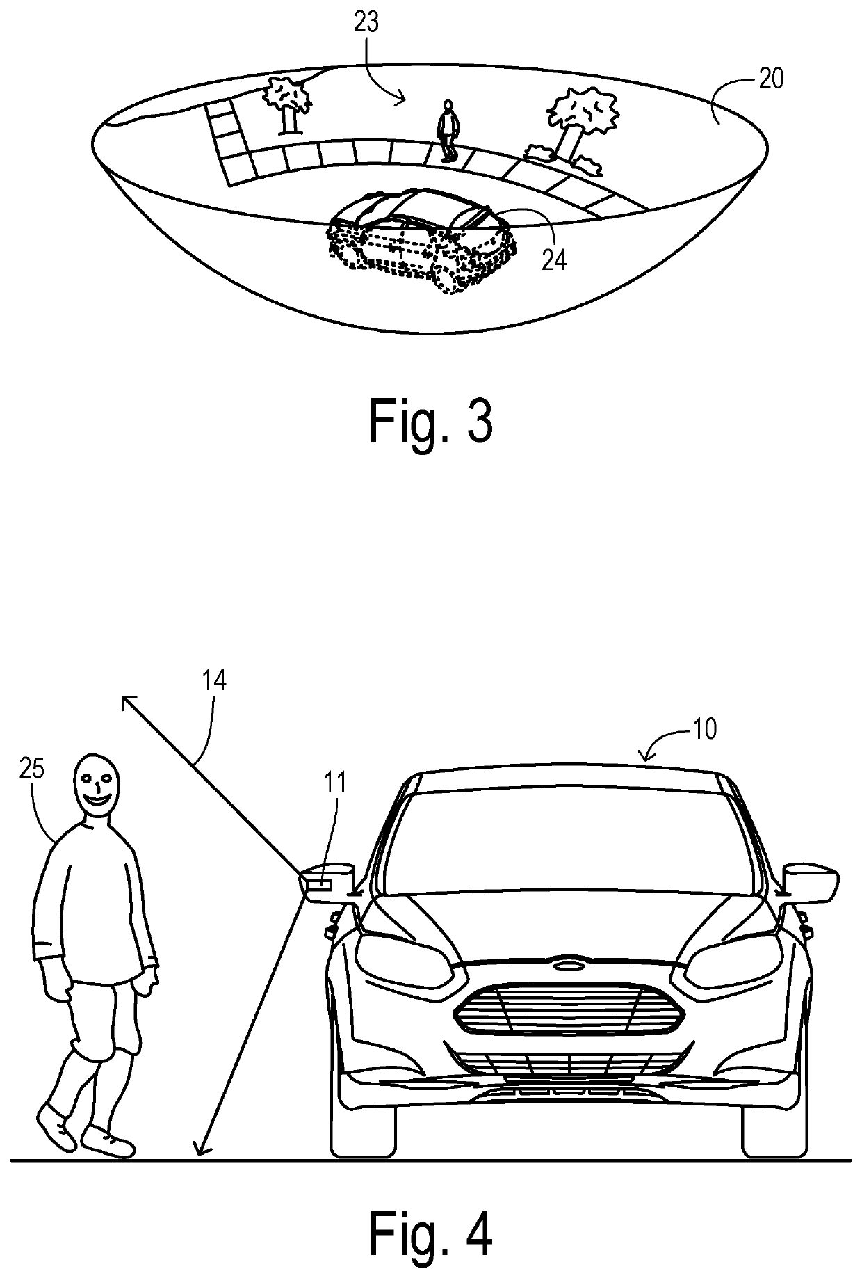 Adaptive transparency of virtual vehicle in simulated imaging system