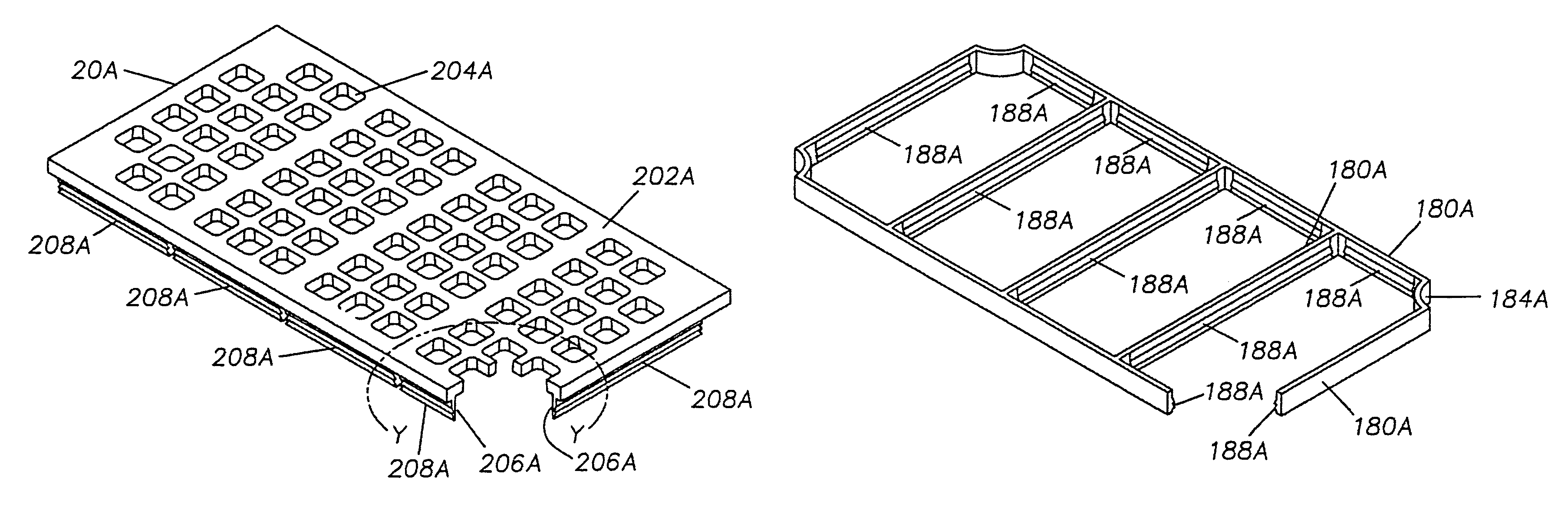 Module for screening or diverting particulate material and method of producing the module