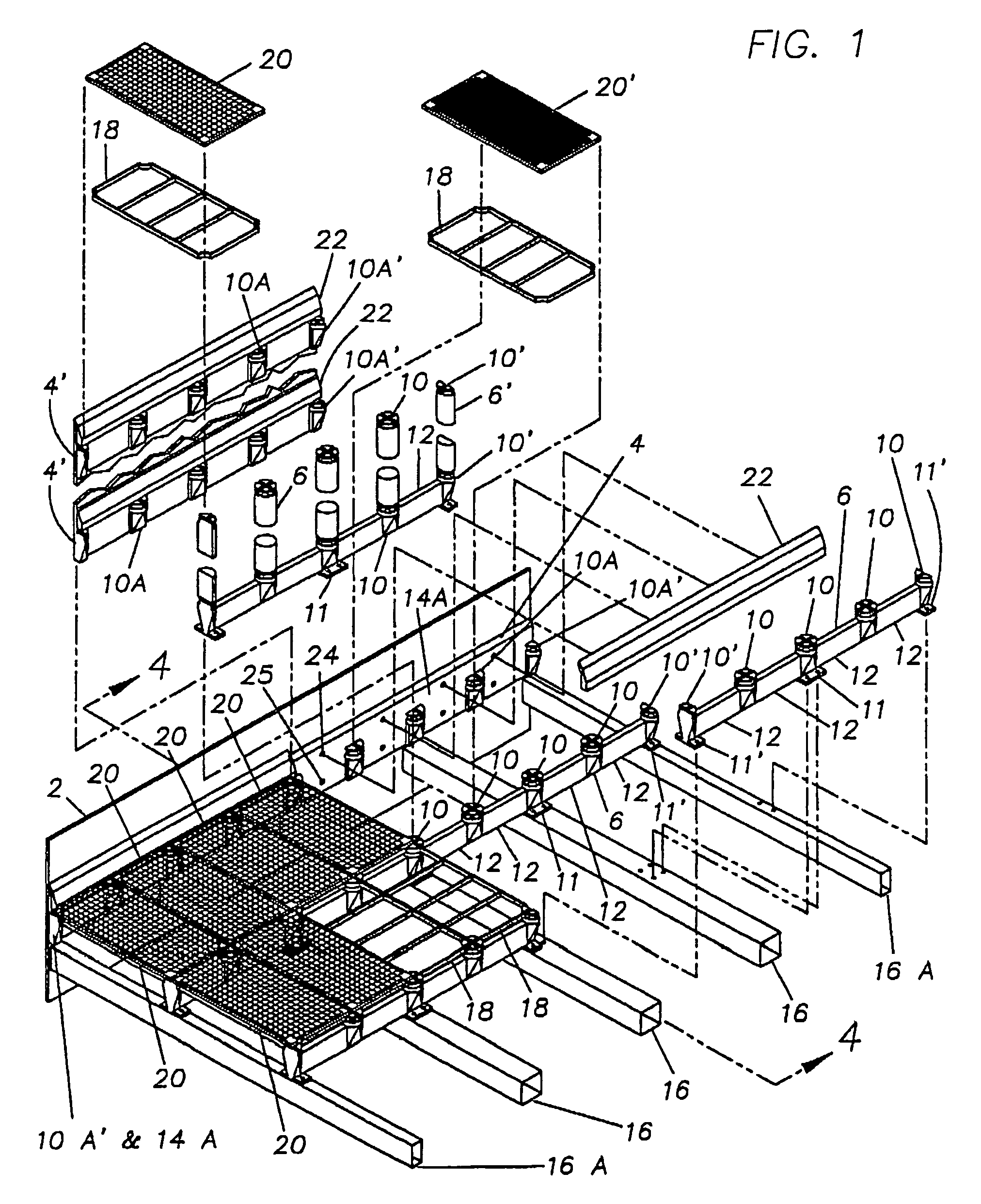 Module for screening or diverting particulate material and method of producing the module
