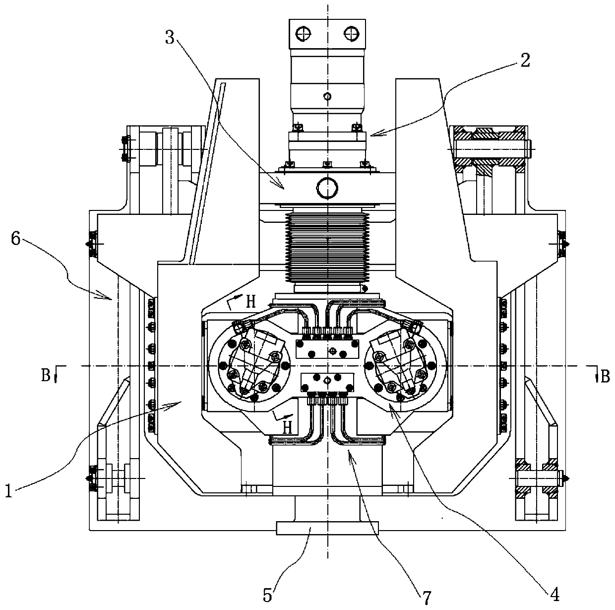 Drilling machine sound wave power head eccentric vibration generating device