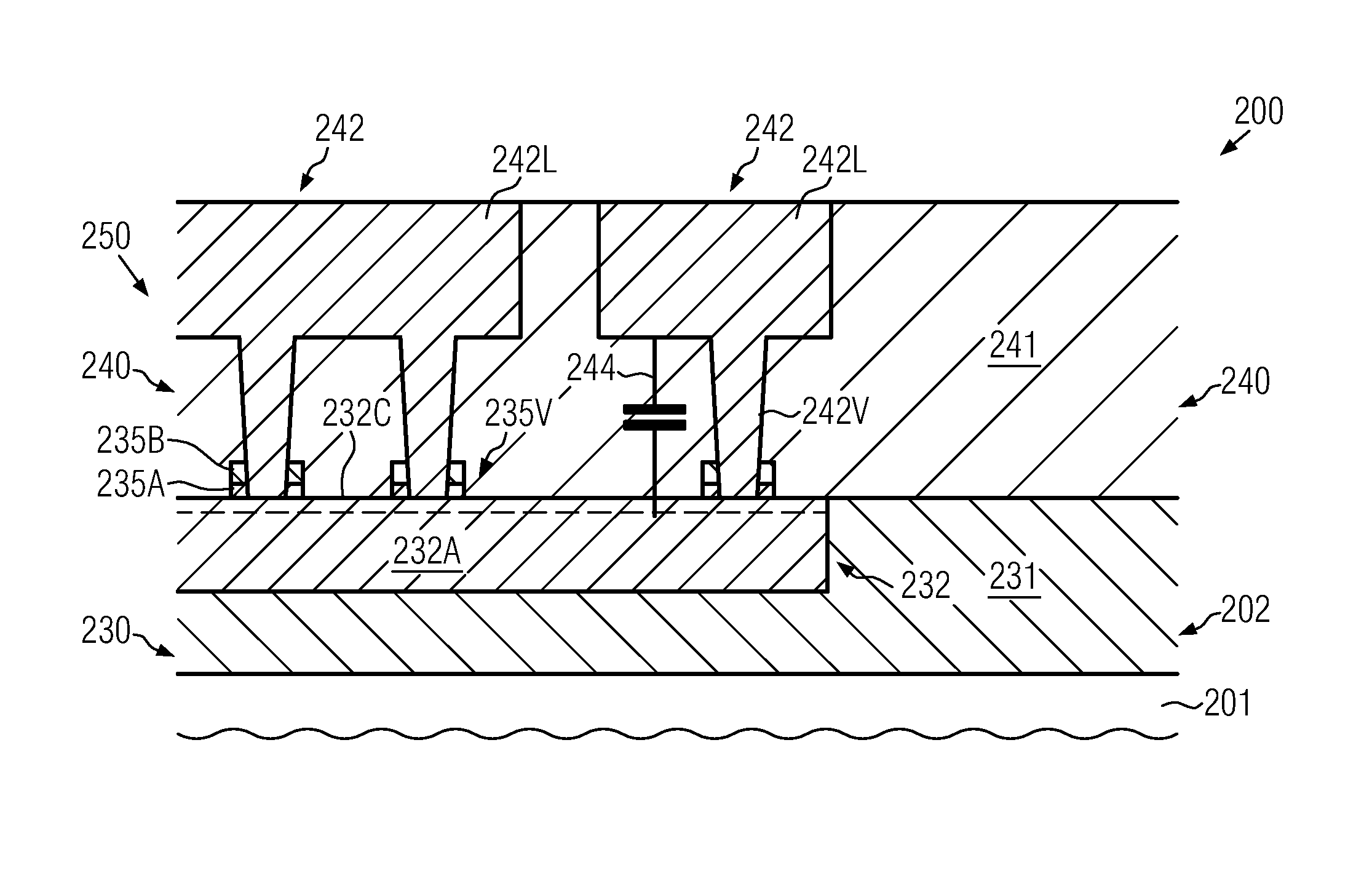 Semiconductor device comprising metallization layers of reduced interlayer capacitance by reducing the amount of etch stop materials