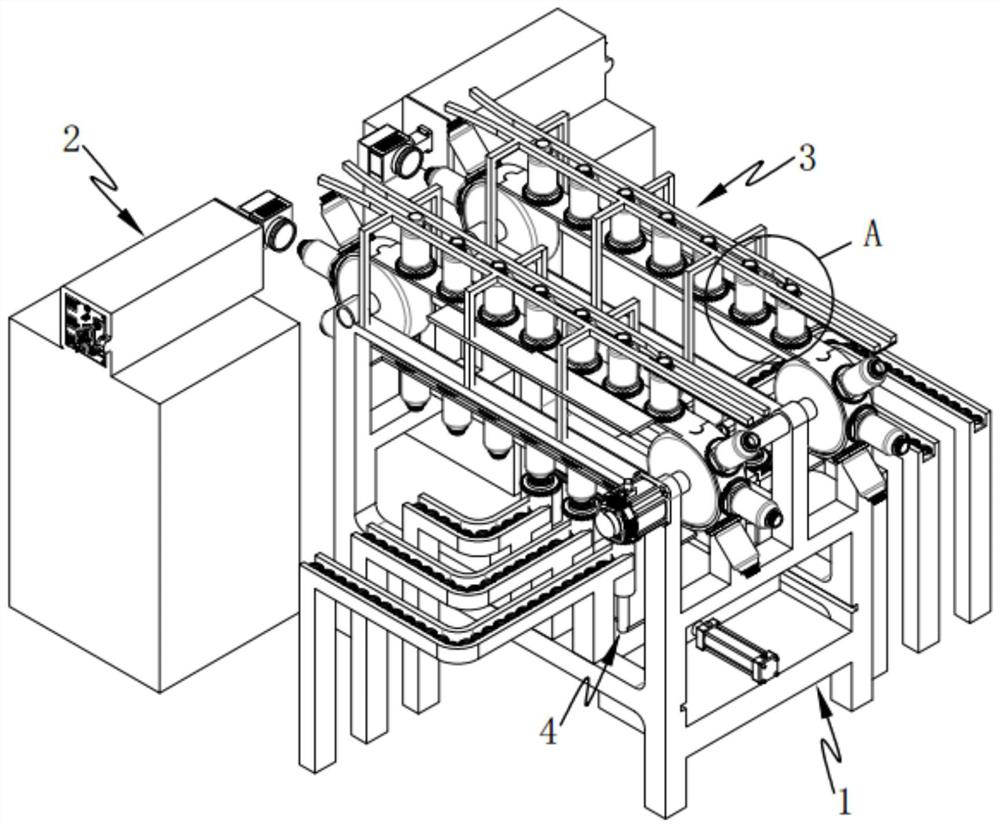 A continuous bottle cap marking production line