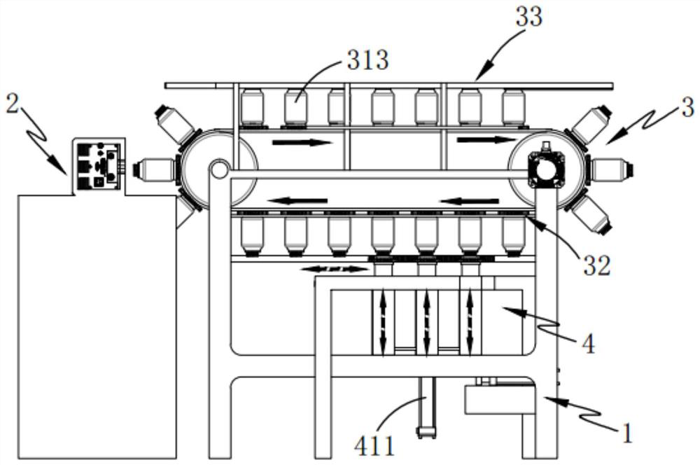 A continuous bottle cap marking production line