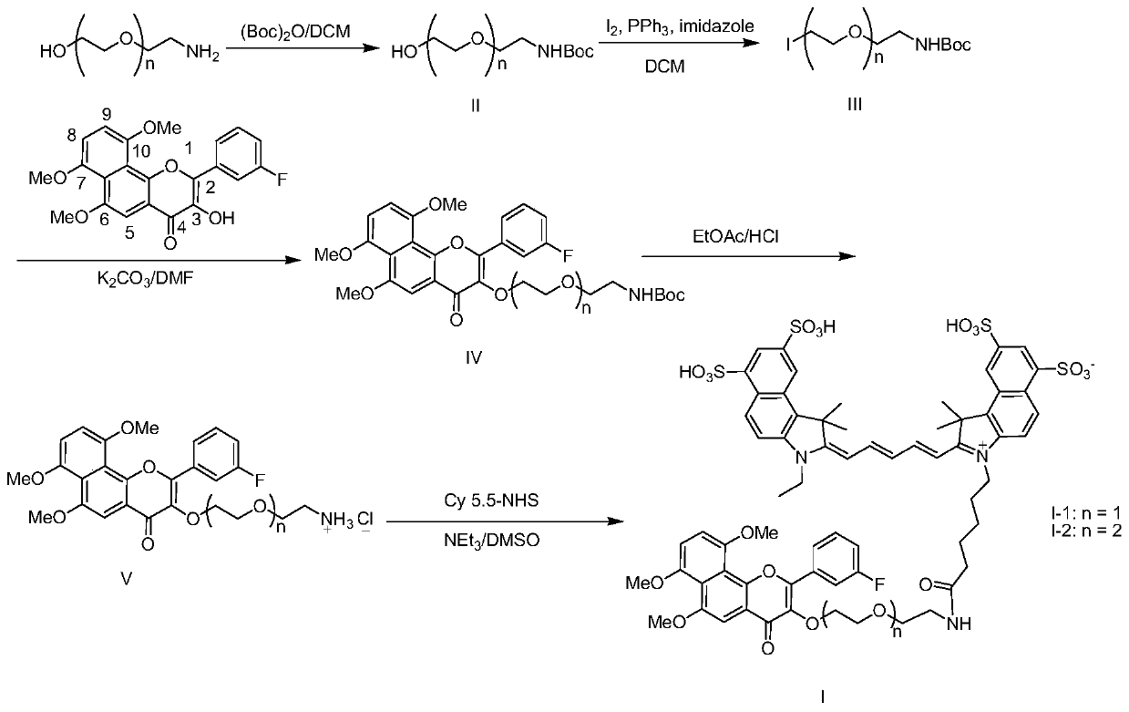 Near-infrared fluorescent probe targeting cyp1b1 enzyme and its preparation and use