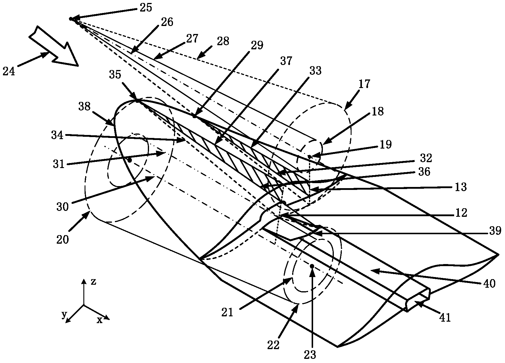 Hypersonic aerocraft and air inlet internal and external waverider integrated design method