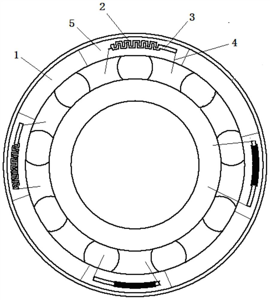 A sensor for bearing temperature/strain signal monitoring