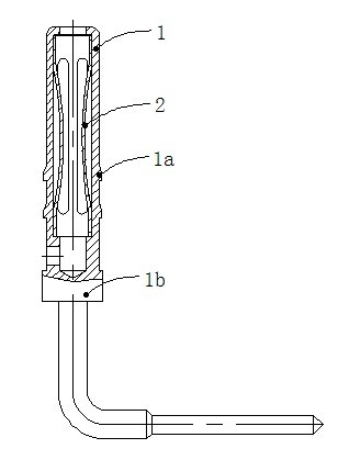 Bent type jack contact for crown spring