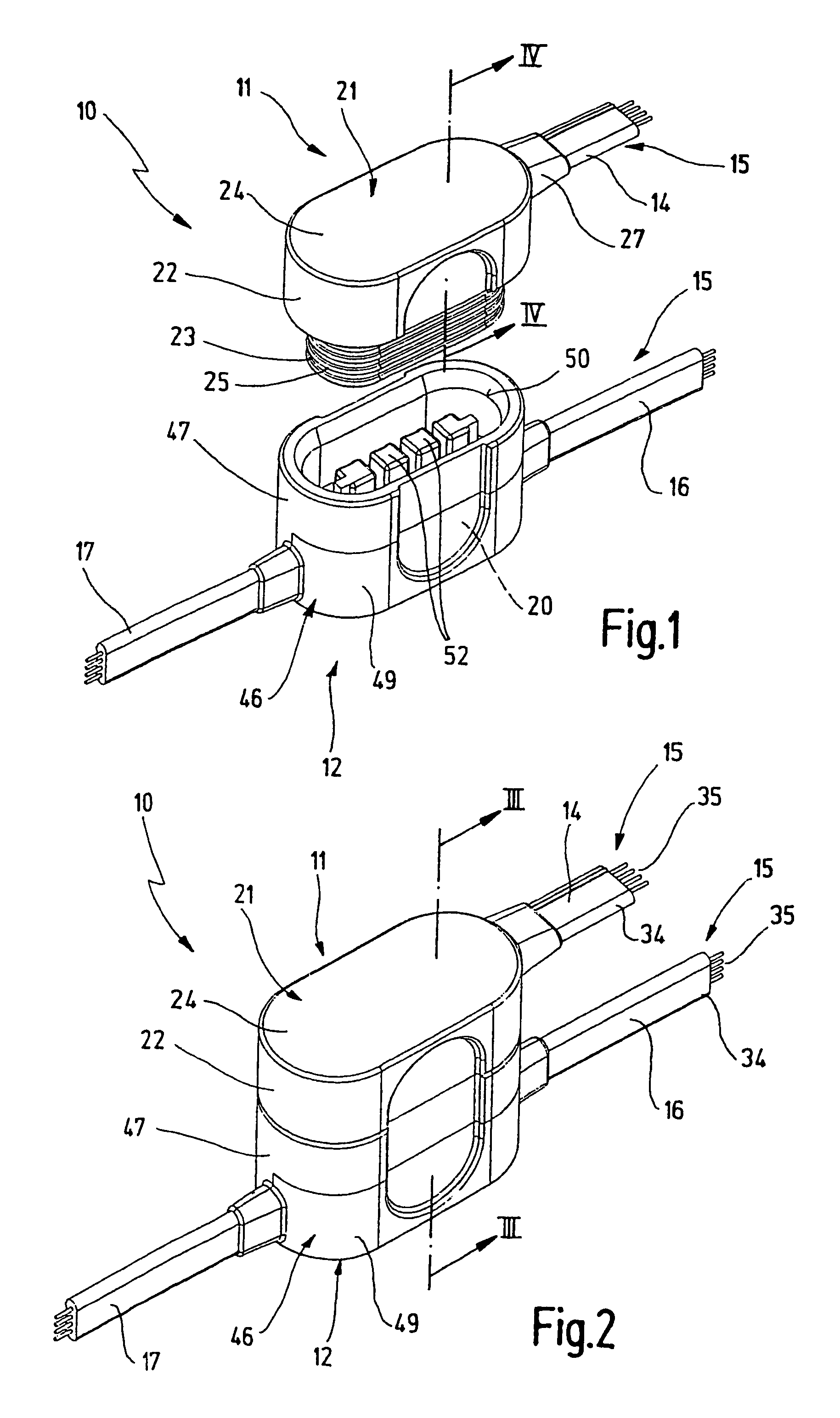 Plug connector device for multicore flat cables