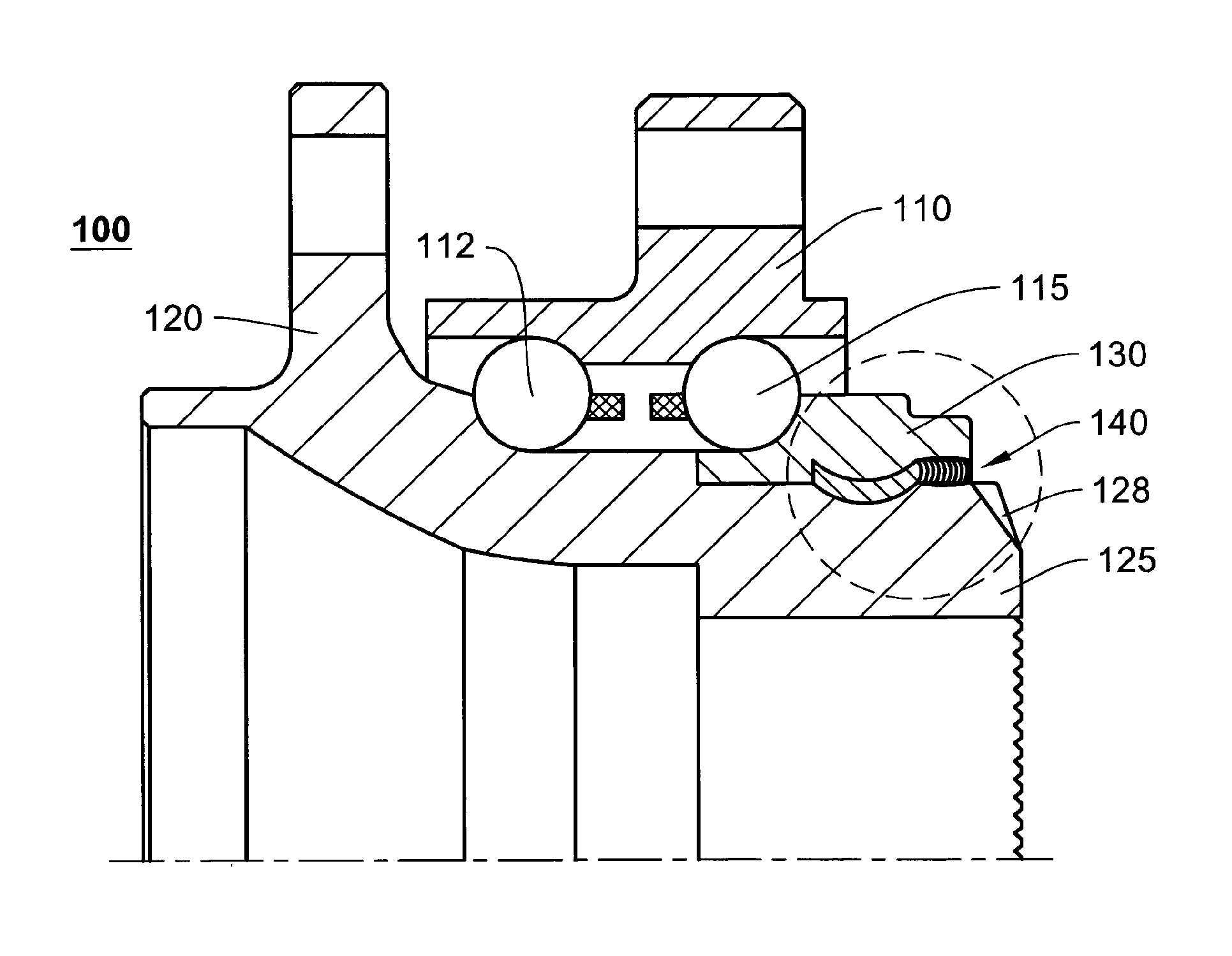 Assembly comprising a radially intermediate joint