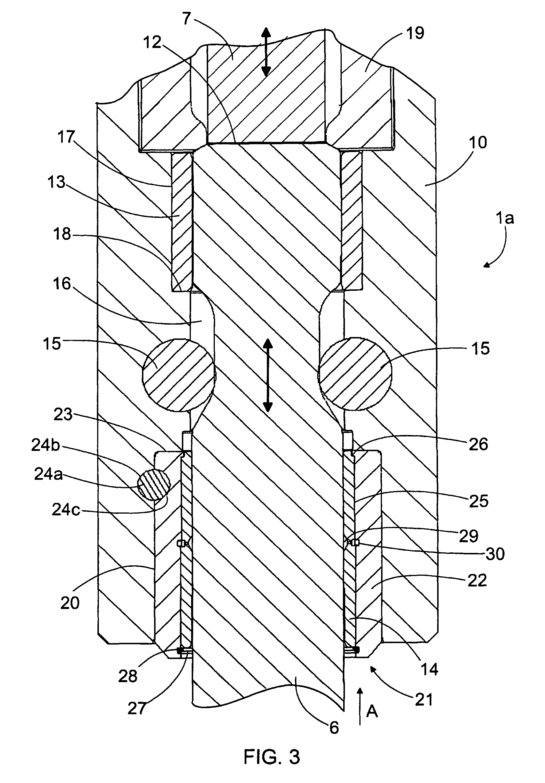 Bearing of a breaking device tool