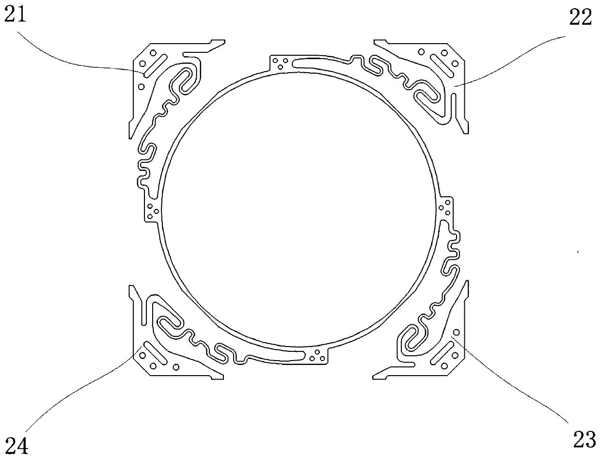 Split type upper elastic sheet structure, driving device and electronic equipment