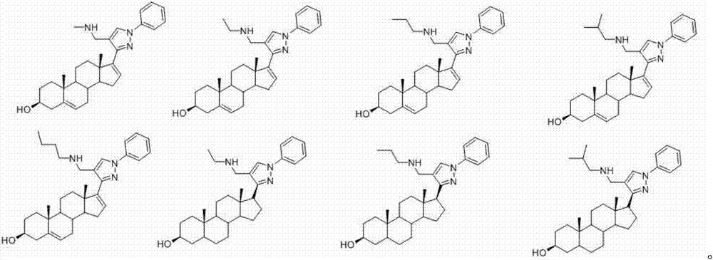 Preparation method and application of one group of pyrazolyl steroid derivative with antitumor activity