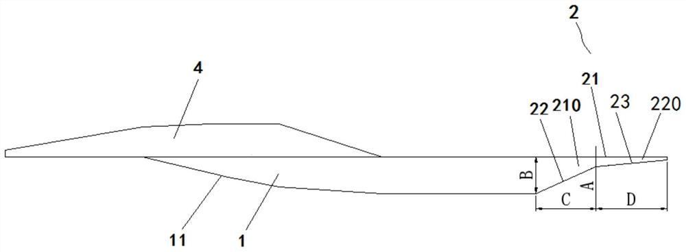 Seam allowance structure, tire and attaching method