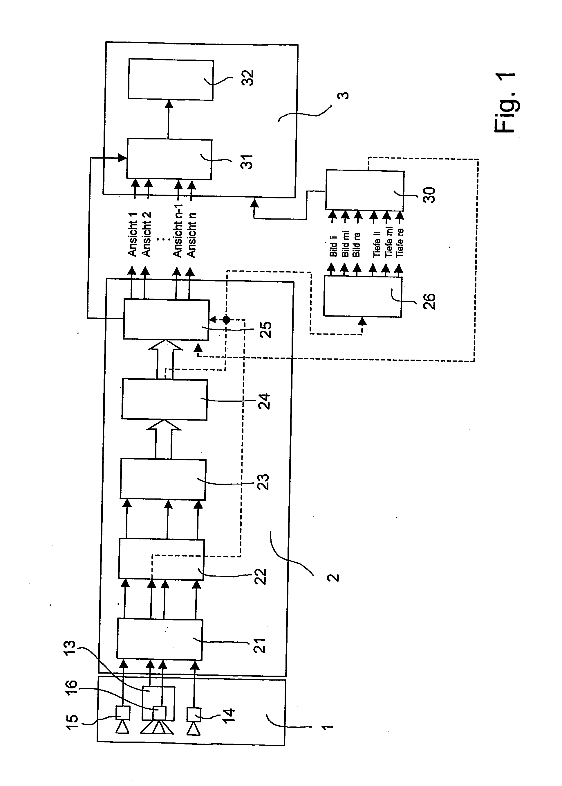 Arrangement and method for the recording and display of images of a scene and/or an object