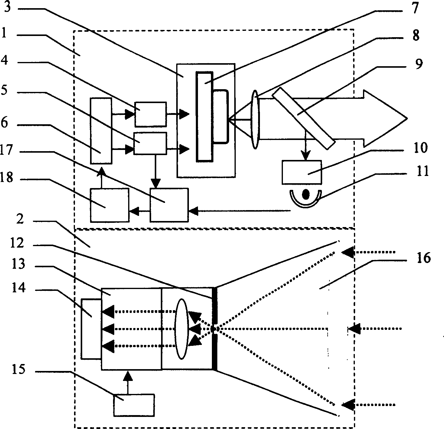 Method and device for sending and receiving frequency sweep laser beacon