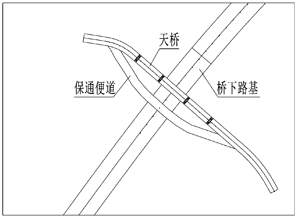 Overpass top-down construction method suitable for loess area