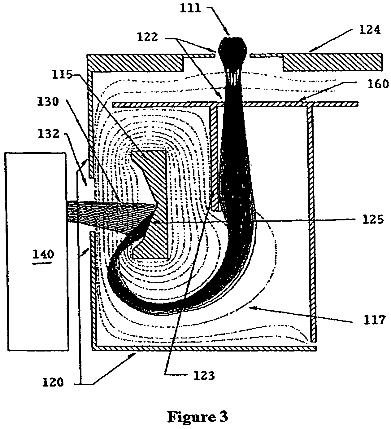 Apparatus for amplifying a stream of charged particles