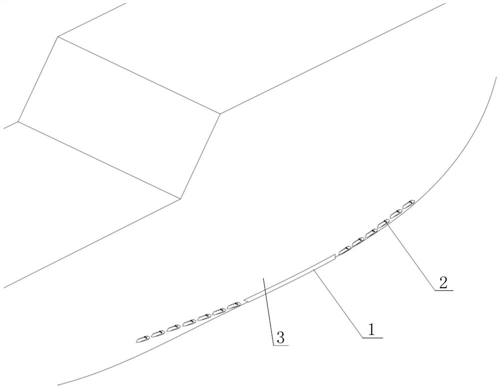 Novel low-resistance bilge keel structure of maritime work auxiliary ship