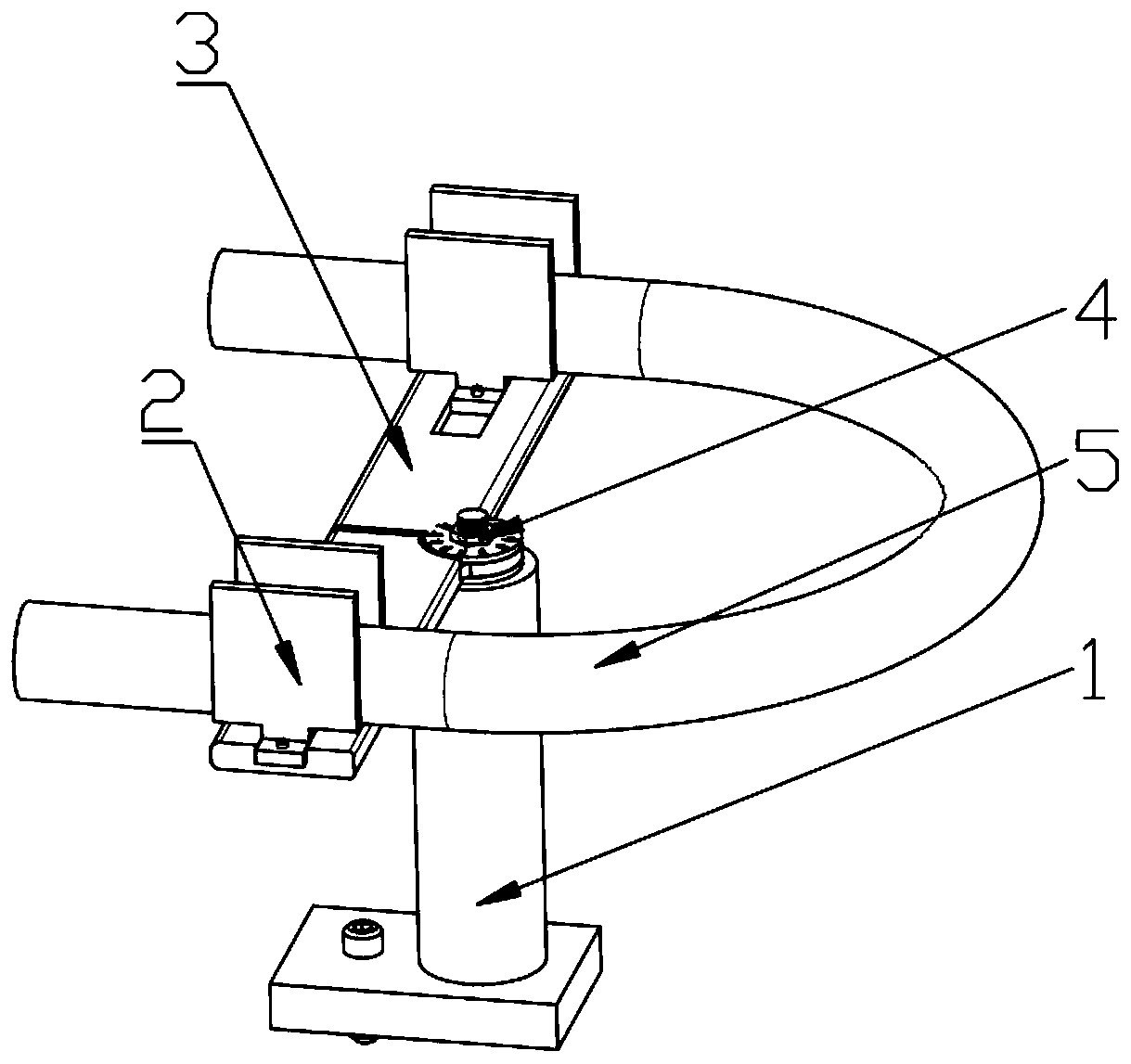 Bending angle measuring mechanism for metal bent pipe