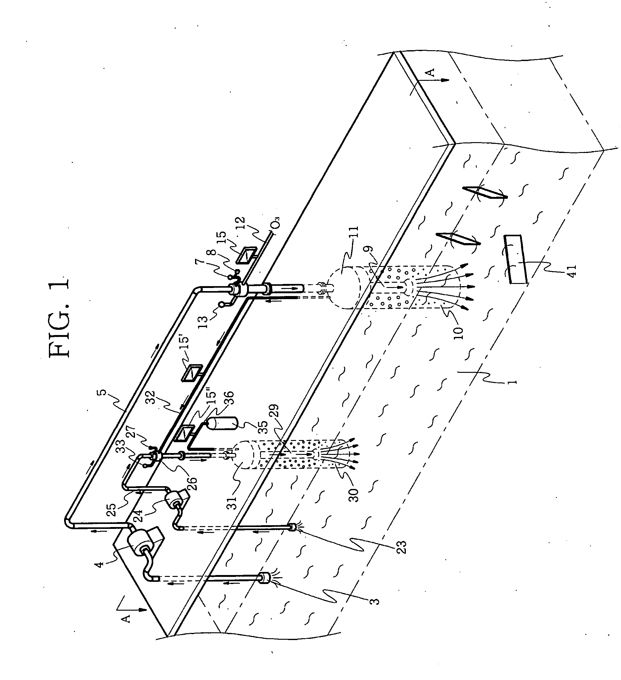 Ozone sterilization method and device for water supply drainage