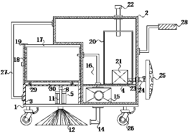 Dust collection device for building construction and working method of dust collection device