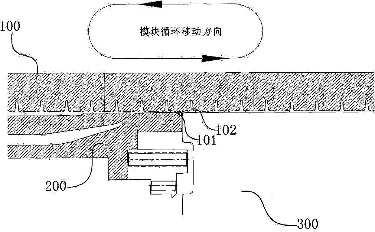 Ribbed structure of ribbed tube molding mould