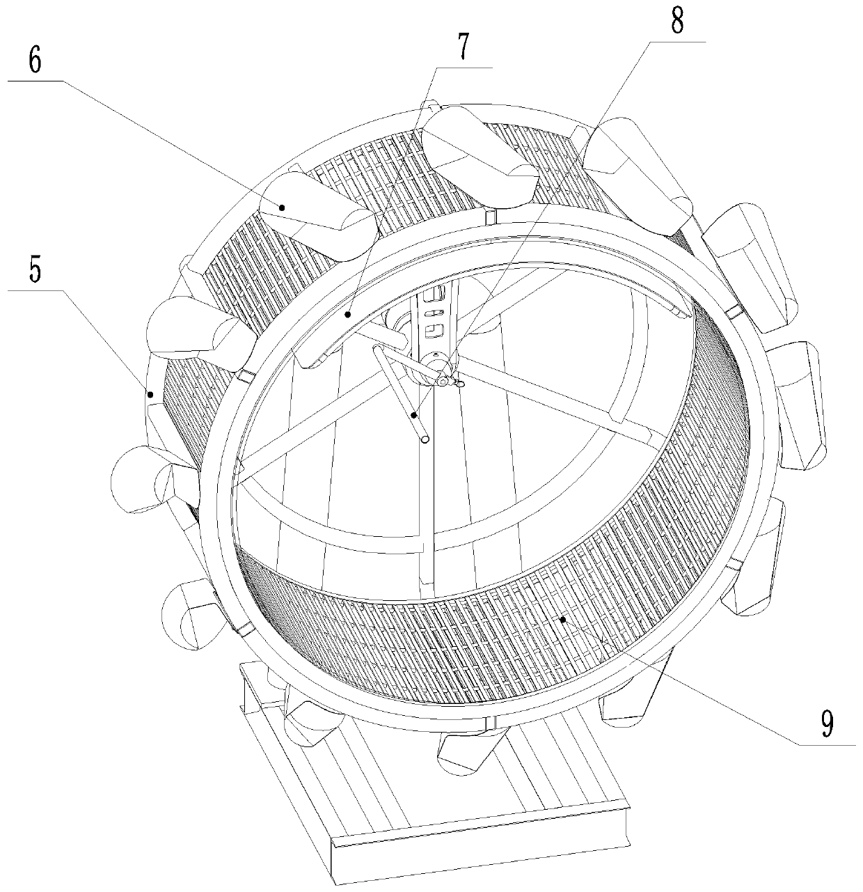 Rotating wheel type fish intelligently-capturing device