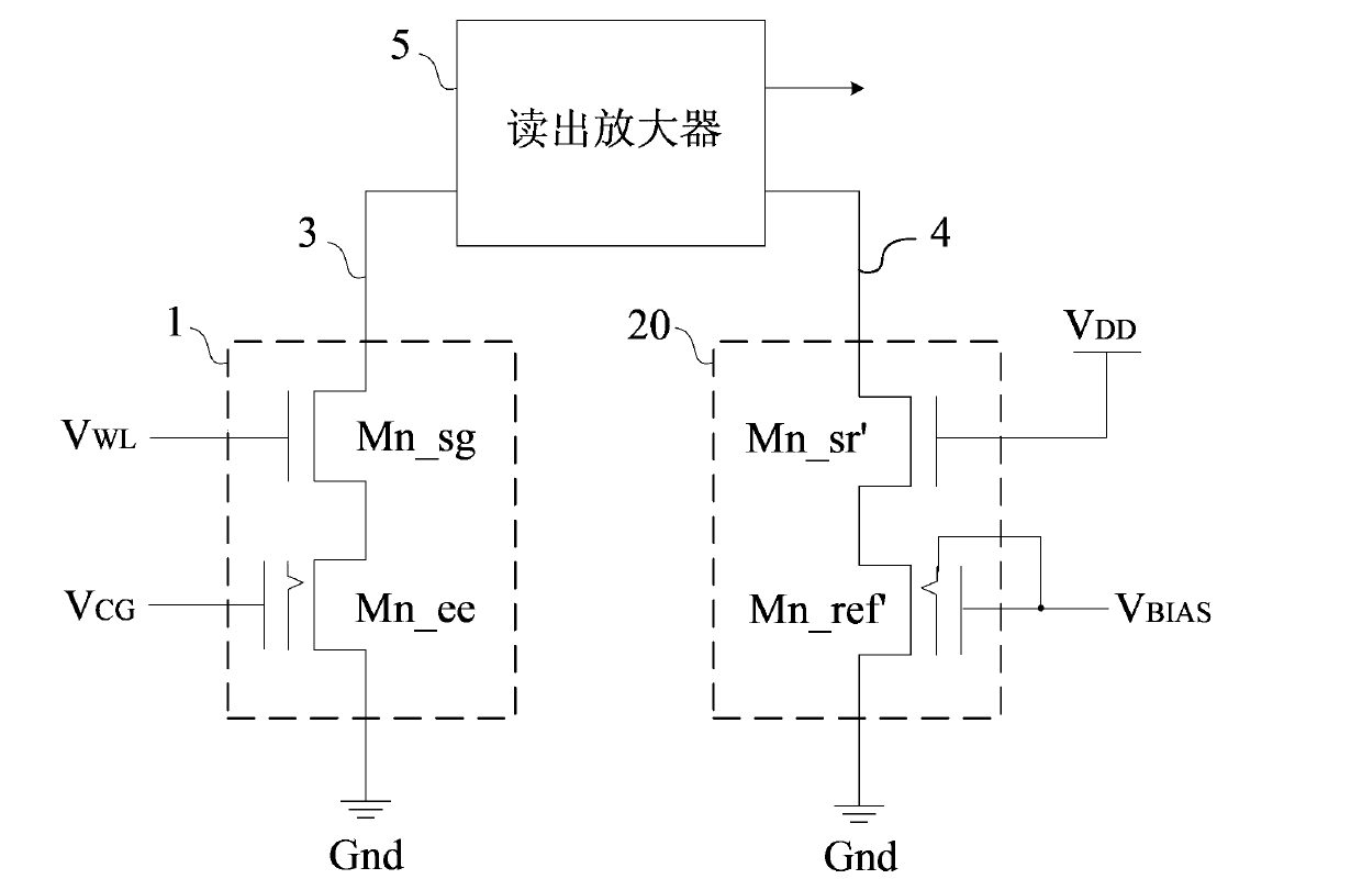 Read amplification circuit for nonvolatile memory and memory