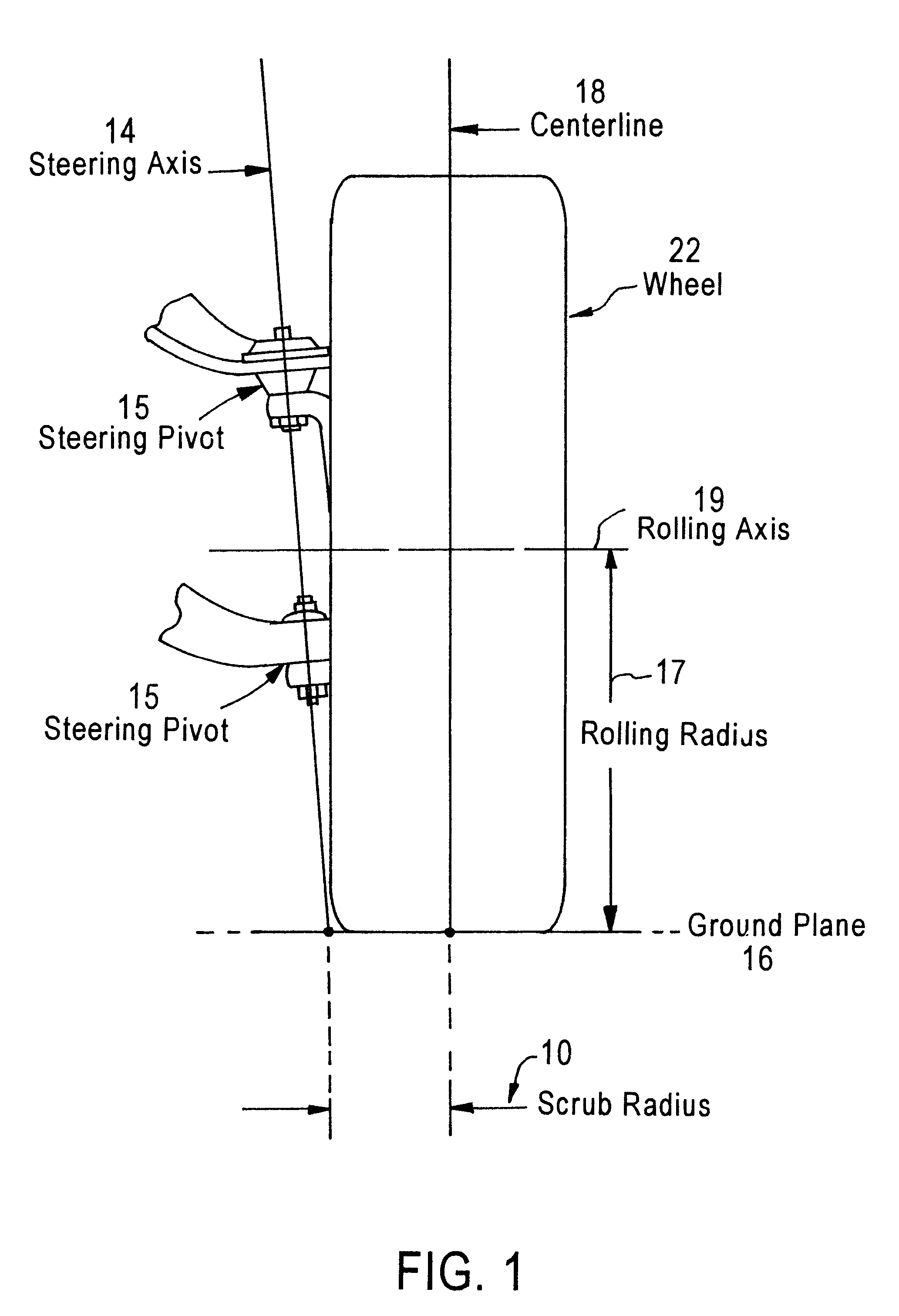 Method and apparatus for measuring vehicle wheel scrub radius