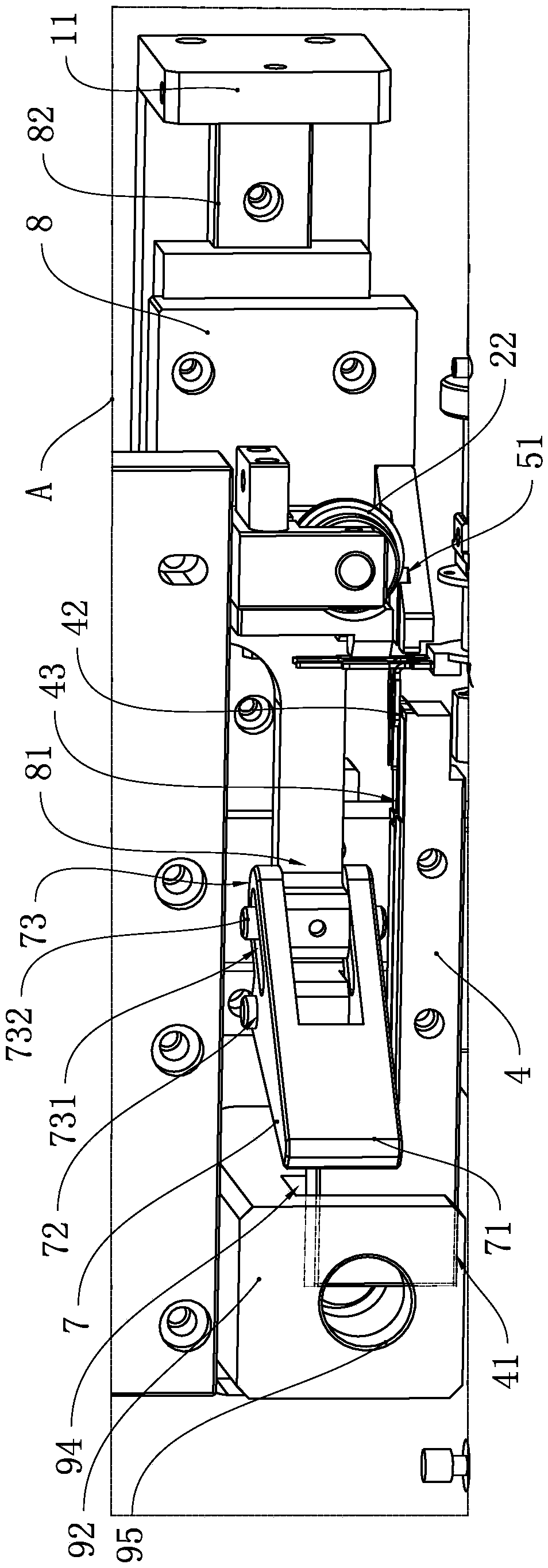 Terminal bending mechanism and bending method thereof and automobile coil winding spot welding assembly line