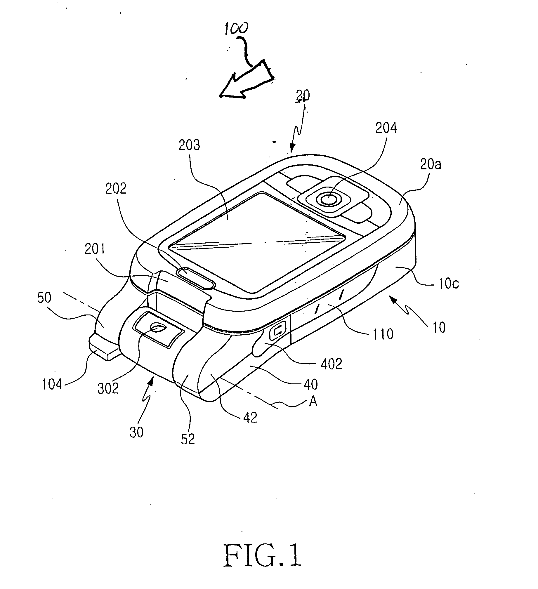 Sliding-type portable digital communication apparatus