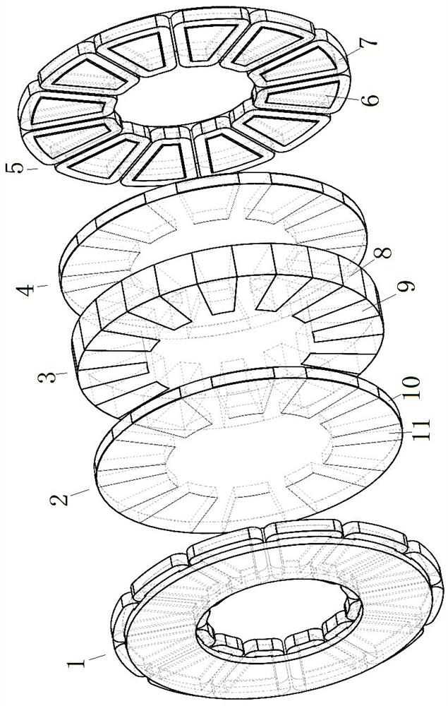 Permanent magnet stator coreless axial magnetic field permanent magnet motor