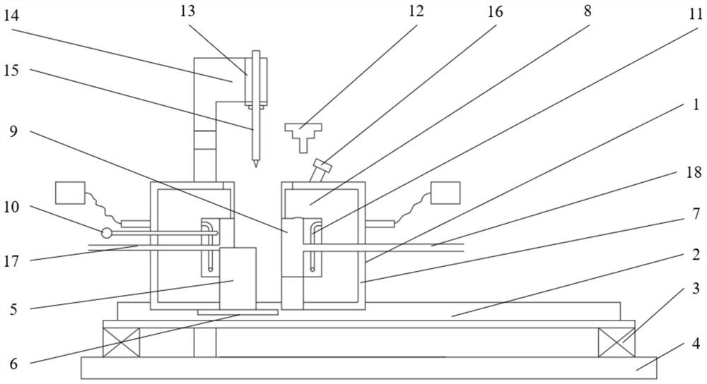 In-situ micro-nano indentation test system and method in ultrahigh-temperature water-oxygen environment