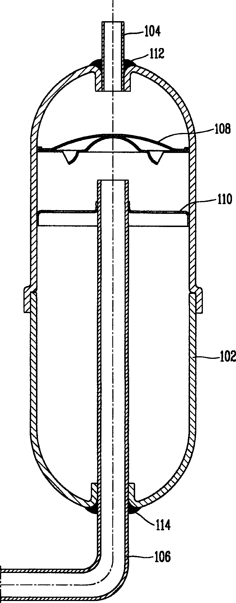 Gas-liquid separator for sealing compressor