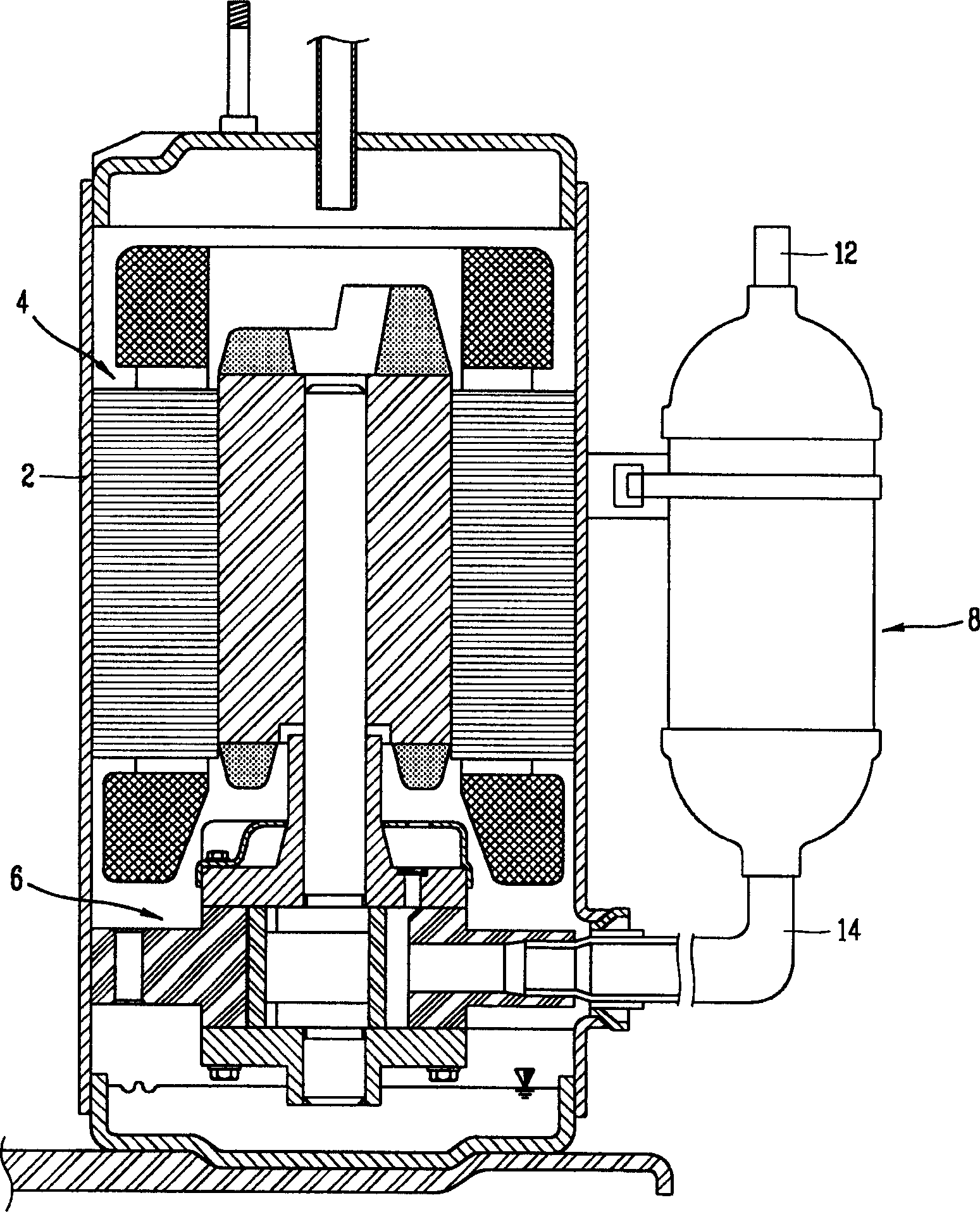 Gas-liquid separator for sealing compressor